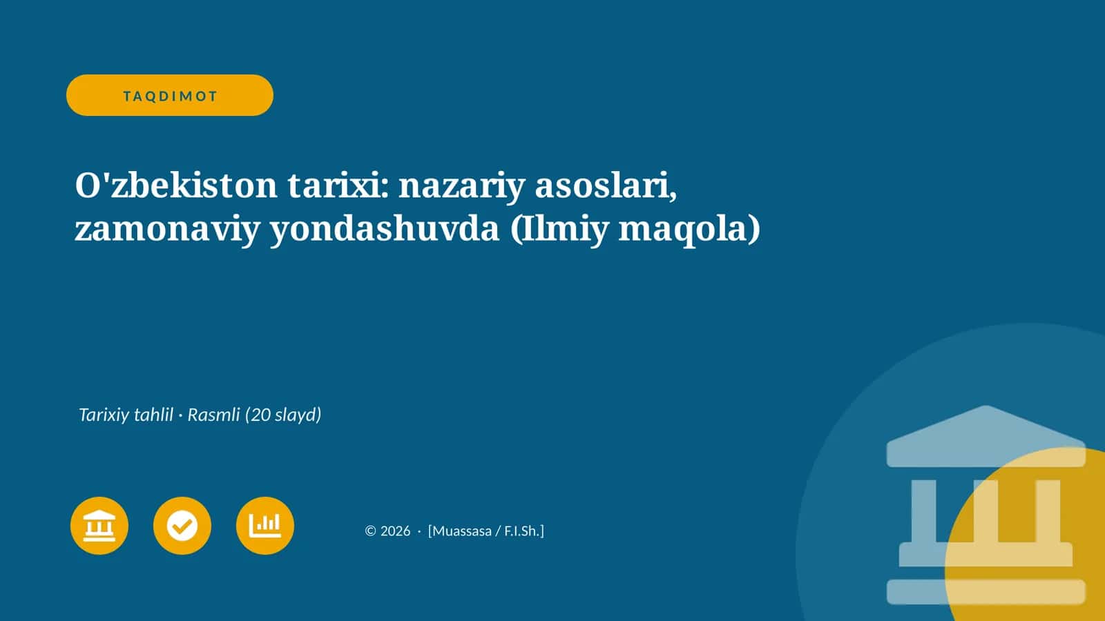 O'zbekiston tarixi: nazariy asoslari, zamonaviy yondashuvda (Ilmiy maqola) 1