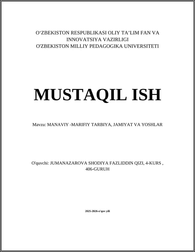 Ma'naviy-ma'rifiy tarbiya 1