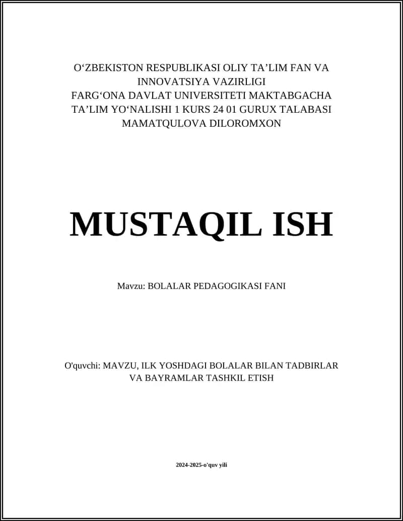 Bolalar psixologiyasi 1