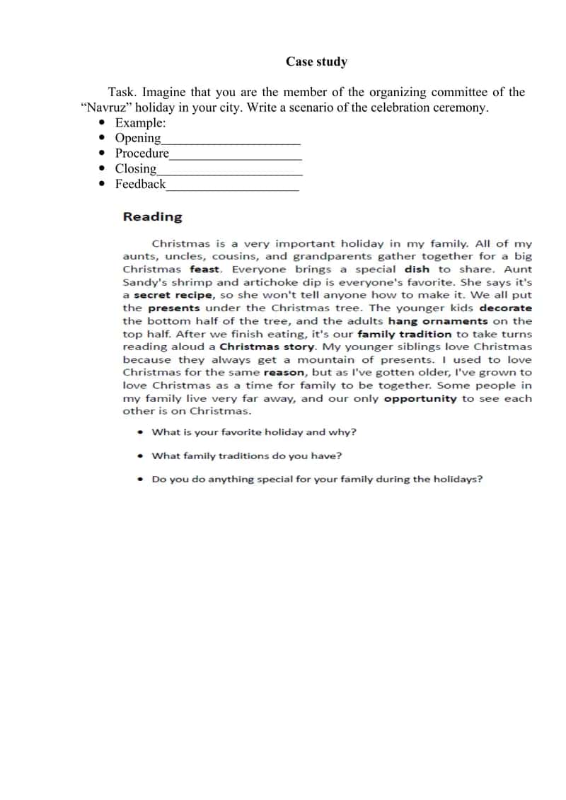 Navruz Holiday Celebration Scenario 1