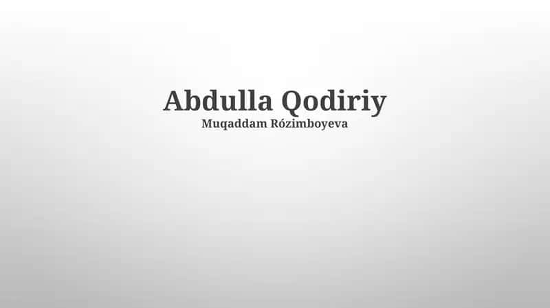 Abdulla Qodiriy 1