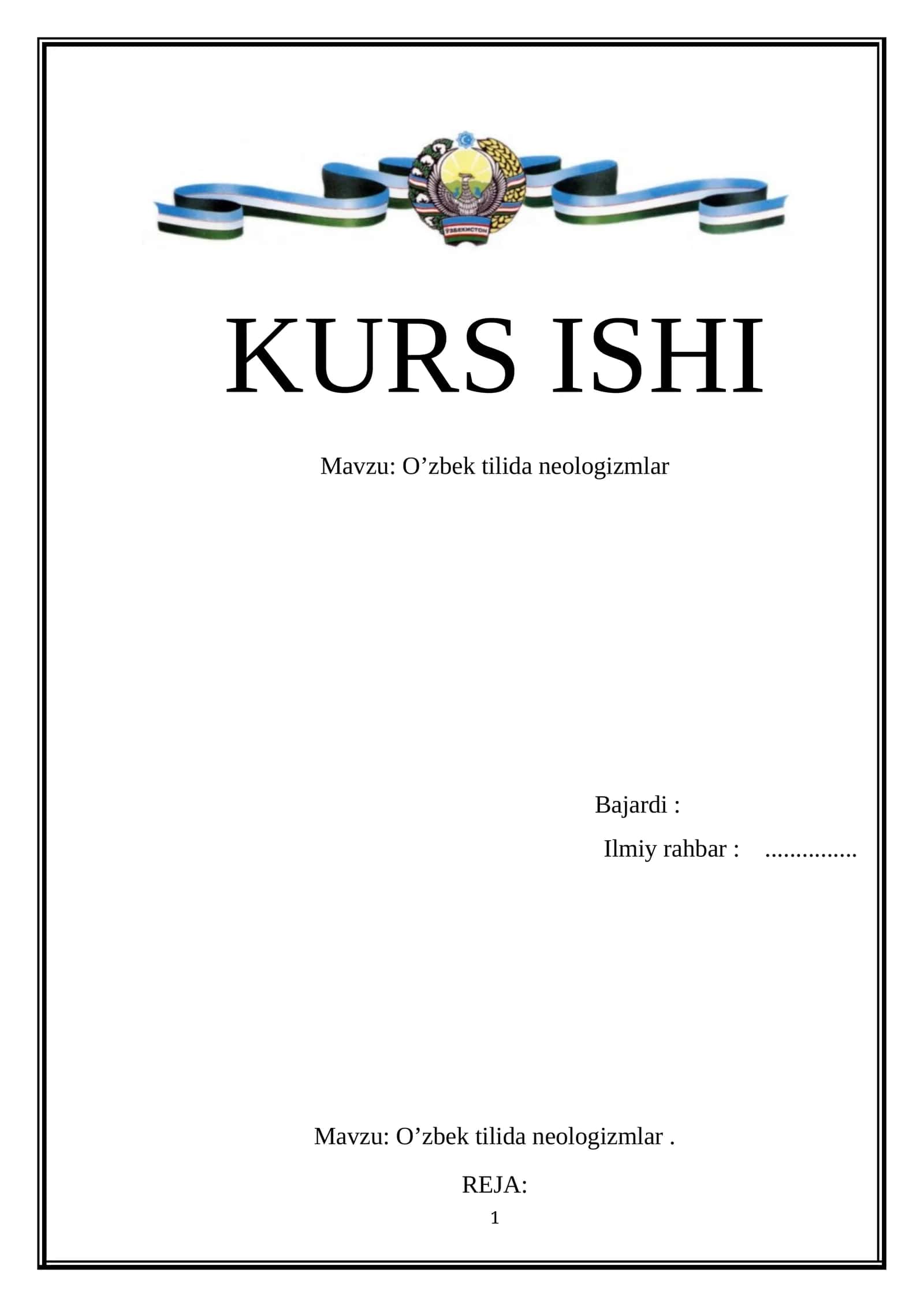 O’zbek tilida neologizmlar 1