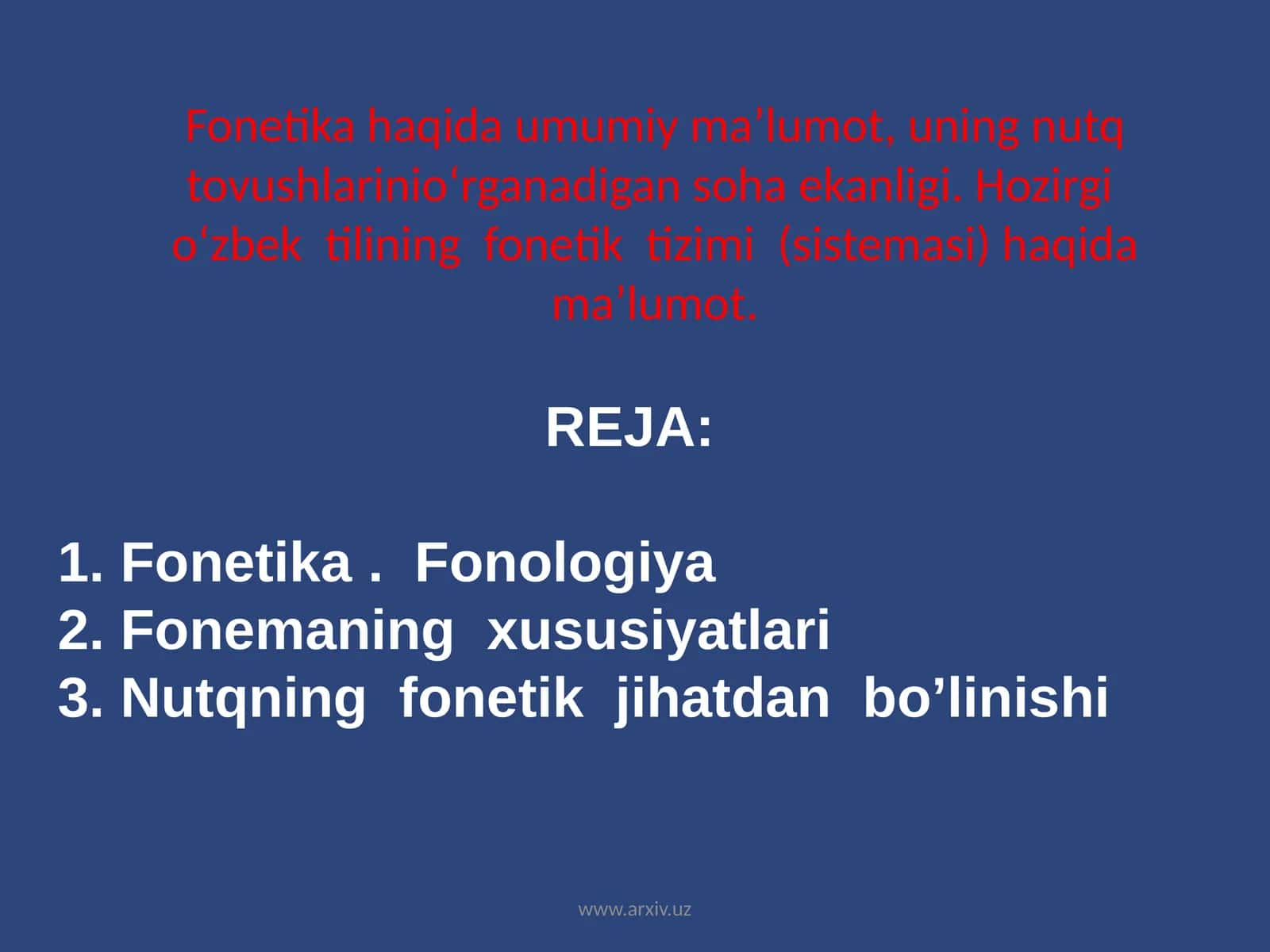 Fonetika haqida umumiy ma’lumot 1