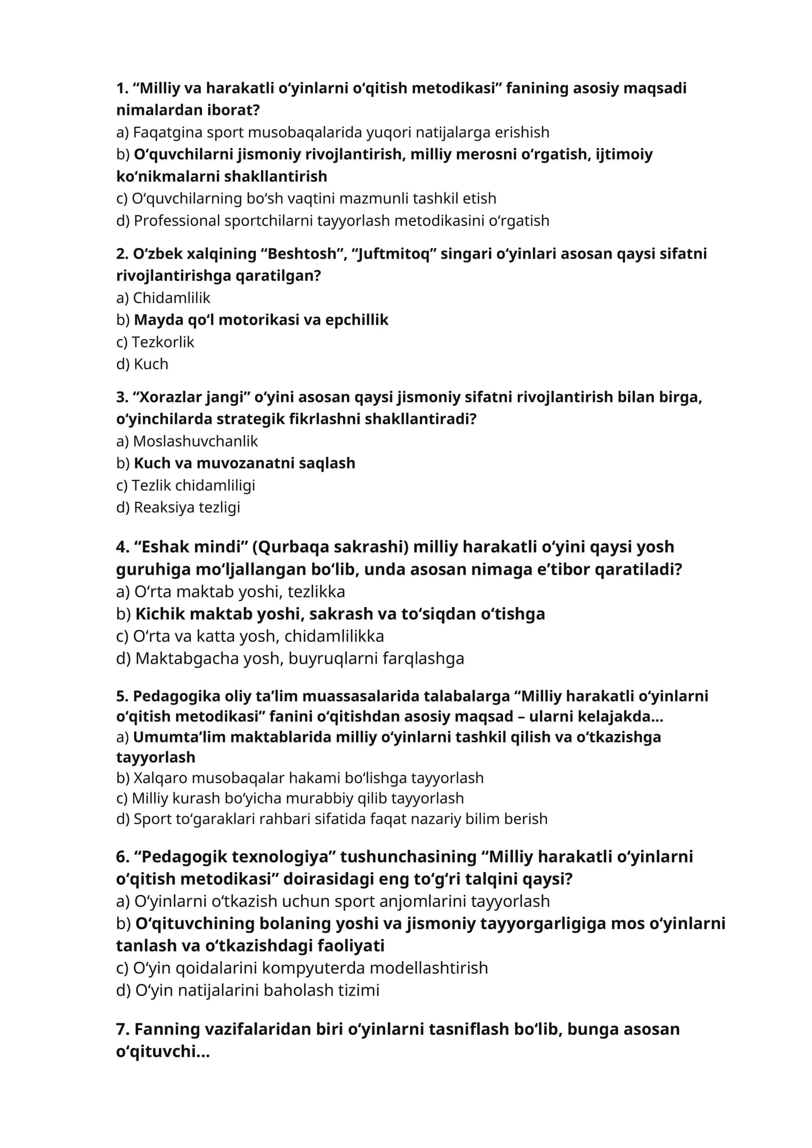 Milliy va harakatli o‘yinlarni o‘qitish metodikasi 1