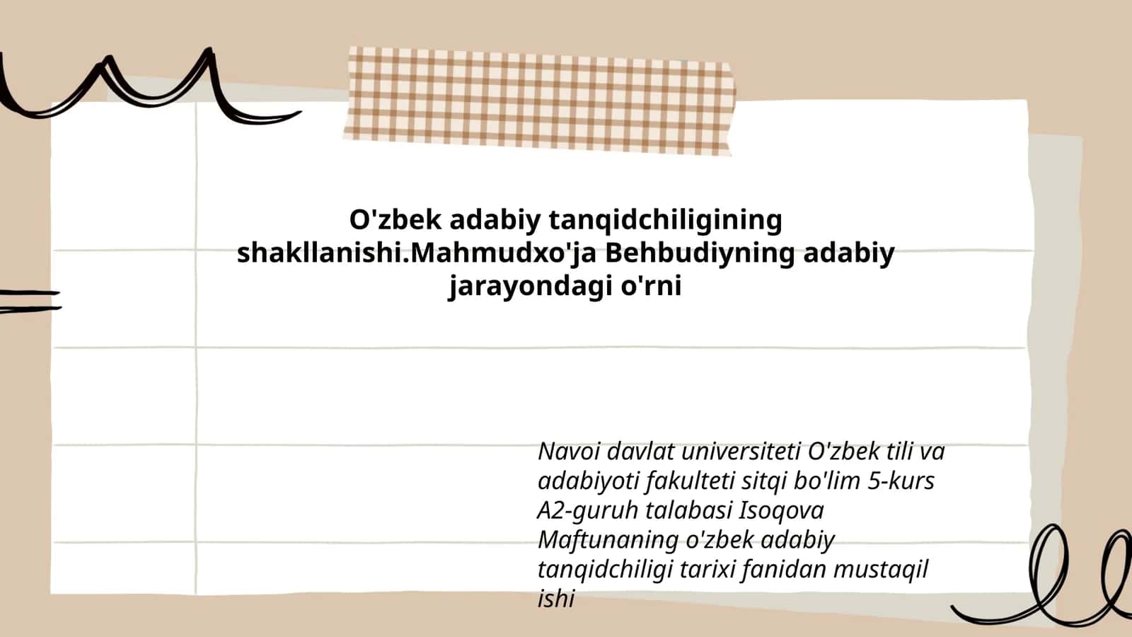 O'zbek adabiy tanqidchiligining shakllanishi 1