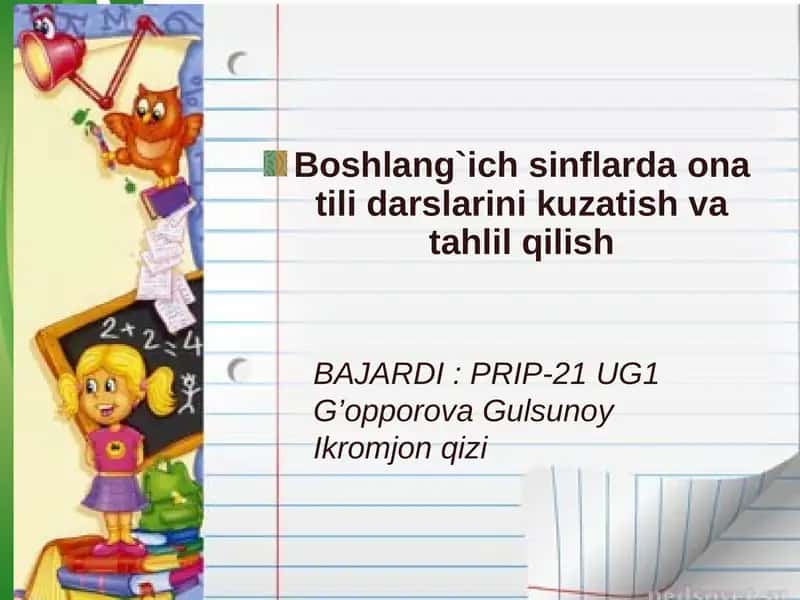 Ona tili o’qitish metodikasi 1