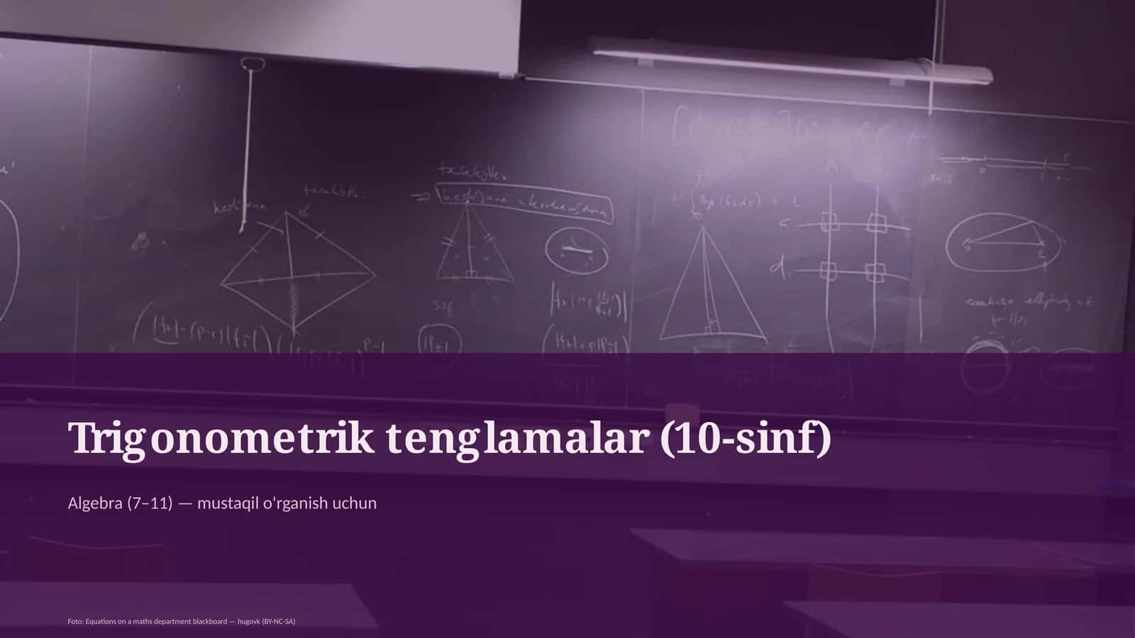 Trigonometrik tenglamalar (10-sinf) 1