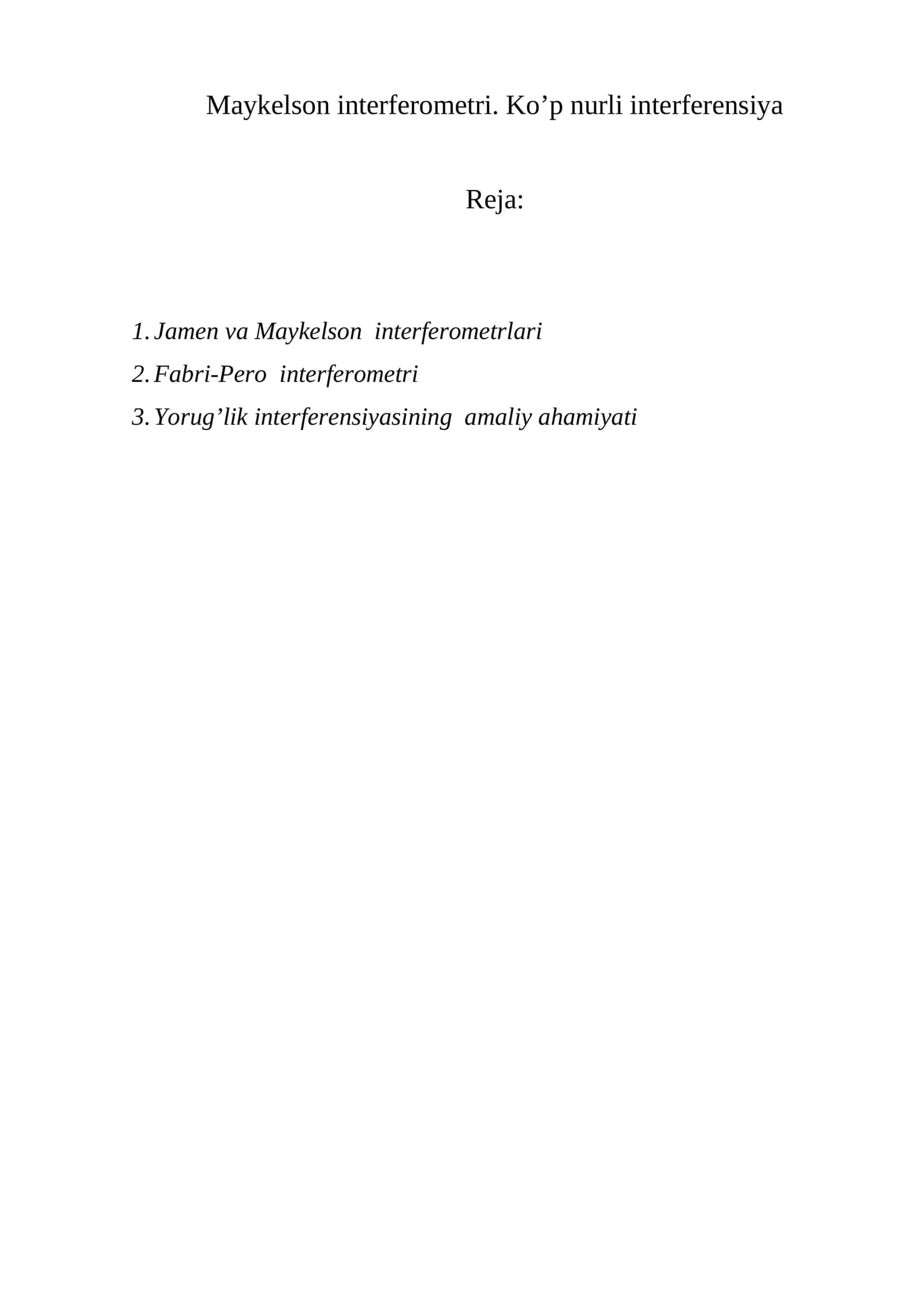 Maykelson interferometri 1