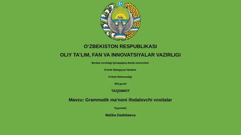 Grammatik ma'noni ifodalovchi vositalar 1