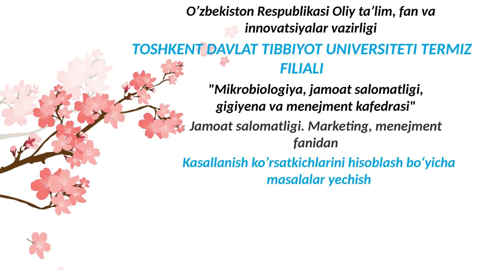 Kasallanish ko‘rsatkichlarini hisoblash 1