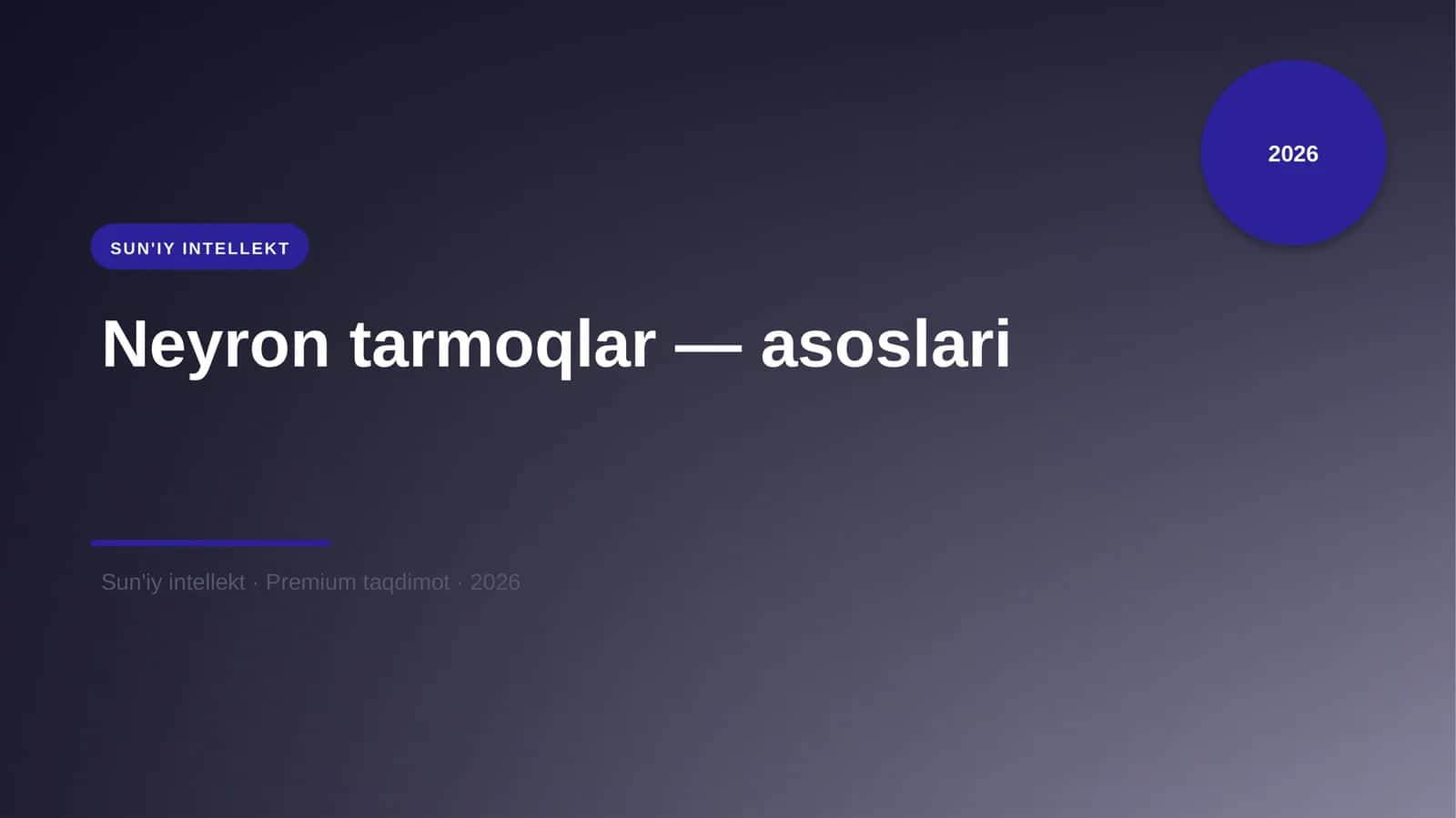 Neyron tarmoqlar — asoslari 1