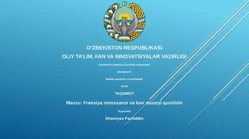 Fransiya renessansi va luvr muzeyi qurulishi 1