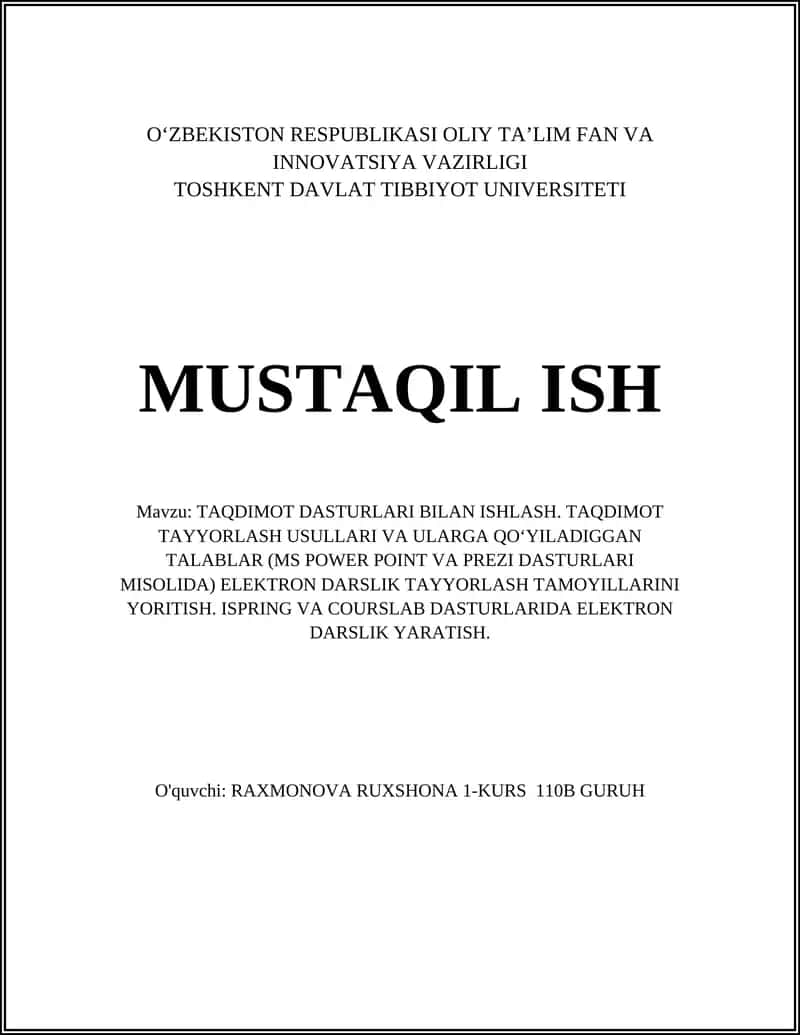 Taqdimot Dasturlari Bilan Ishlash 1