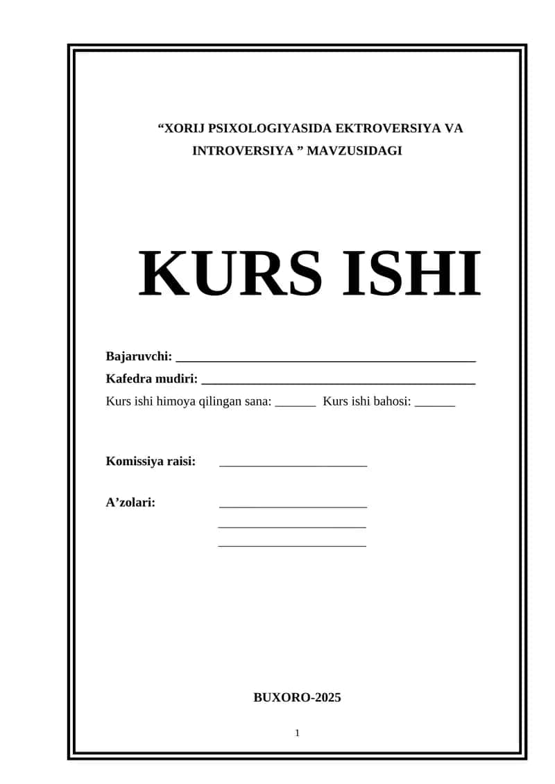 XORIJ PSIXOLOGIYASIDA EKTROVERSIYA VA INTROVERSIYA 1