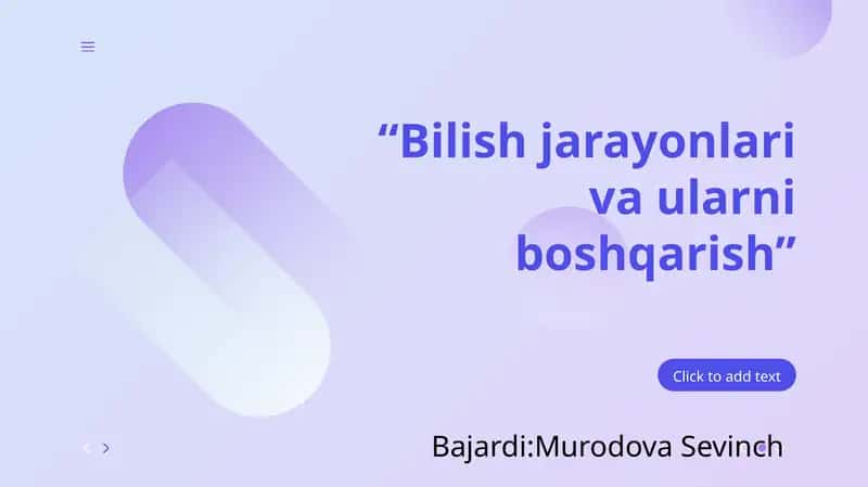 Bilish jarayonlari va ularni boshqarish 1
