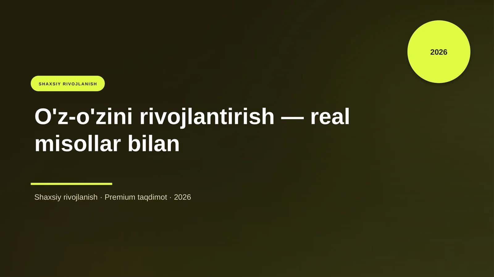 O'z-o'zini rivojlantirish 1