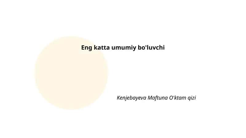 Asosiy Tushunchalar 1
