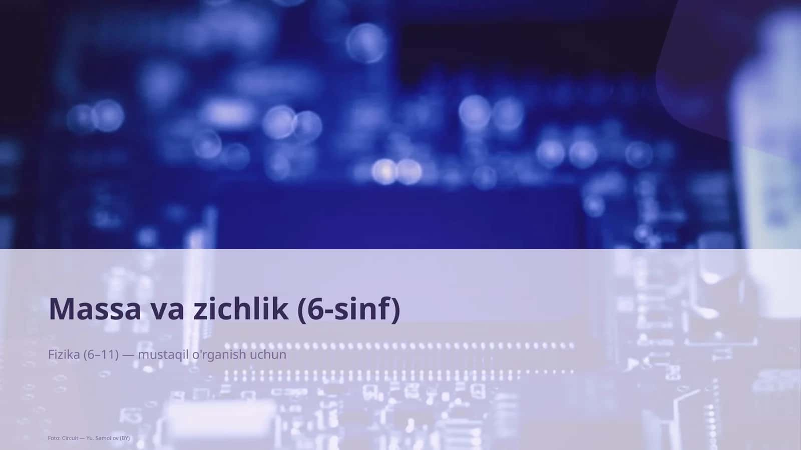Massa va zichlik (6-sinf) 1