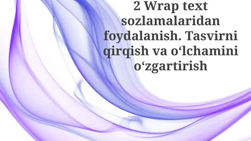Matn o'rash sozlamalari 1