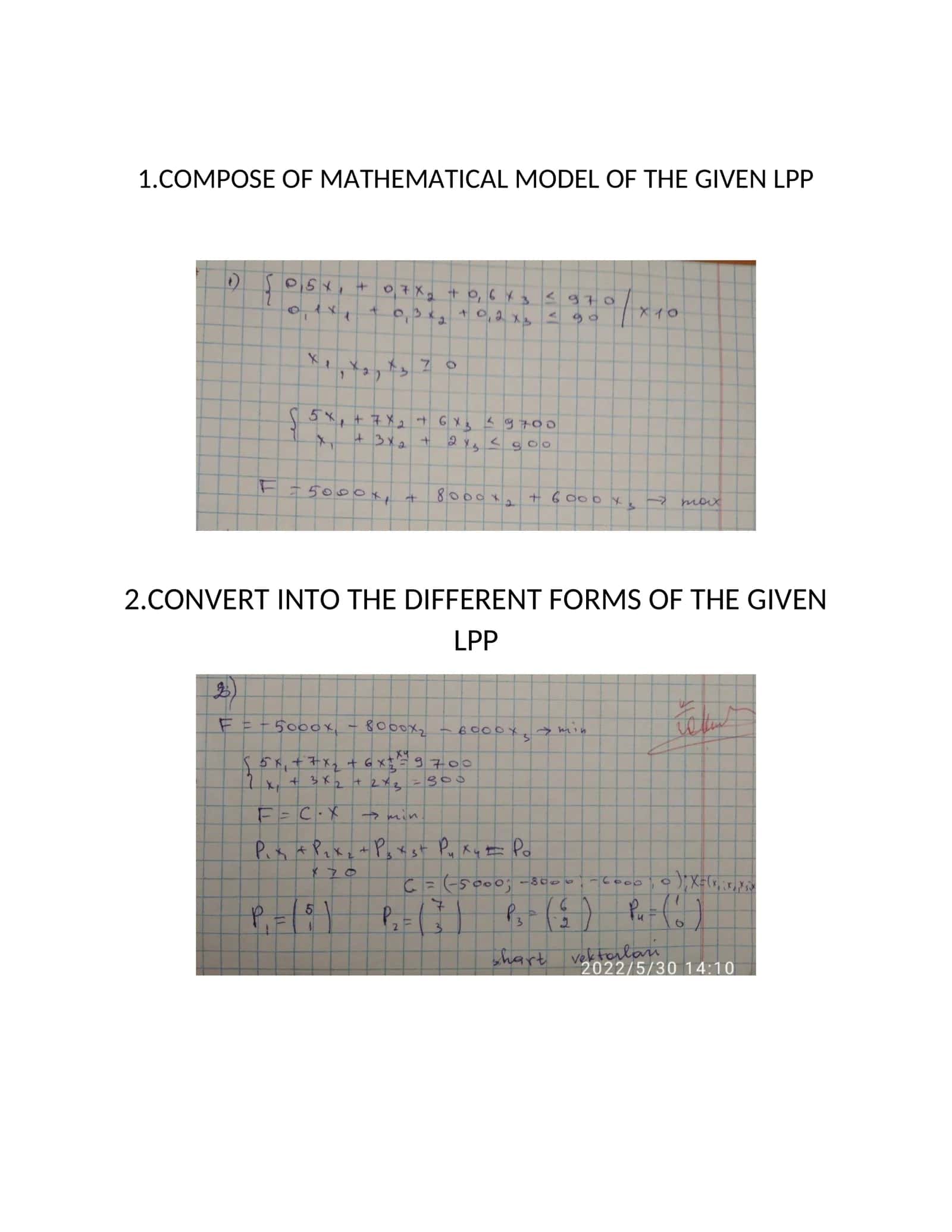 Calculator of Graphical Method of Linear Programming Step by Step 1