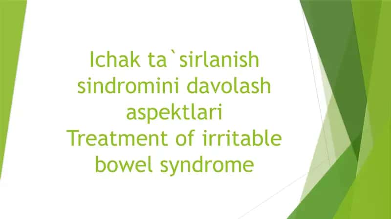 Ichak ta`sirlanish sindromini davolash aspektlari 1