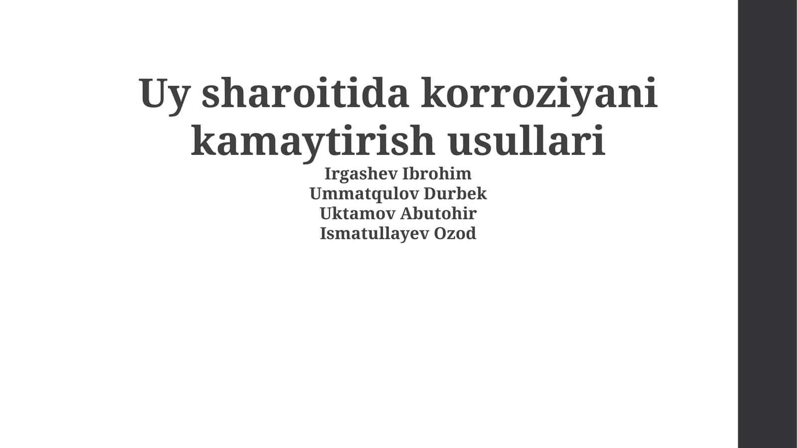 Uy sharoitida korroziyani kamaytirish usullari 1