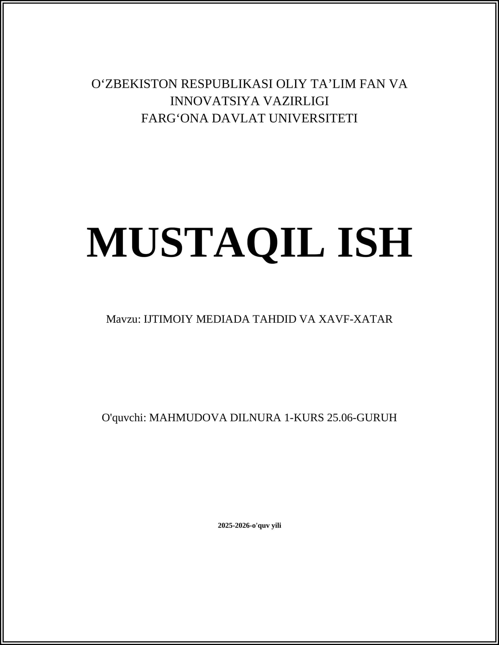 IJTIMOIY MEDIADA TAHDID VA XAVF-XATAR 1