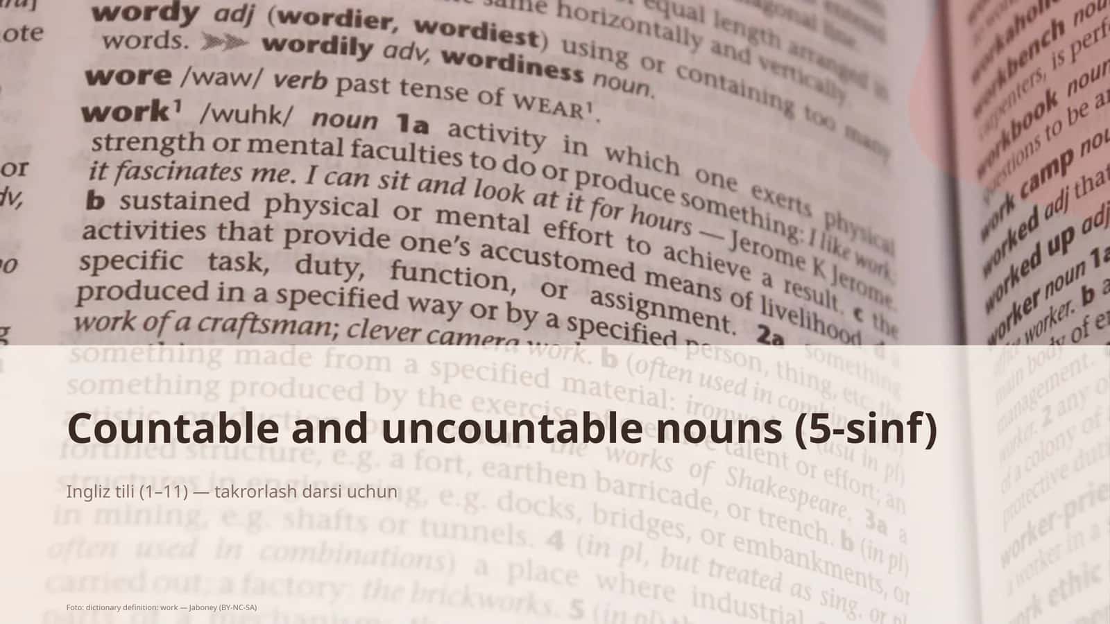 Countable and uncountable nouns (5-sinf) 1