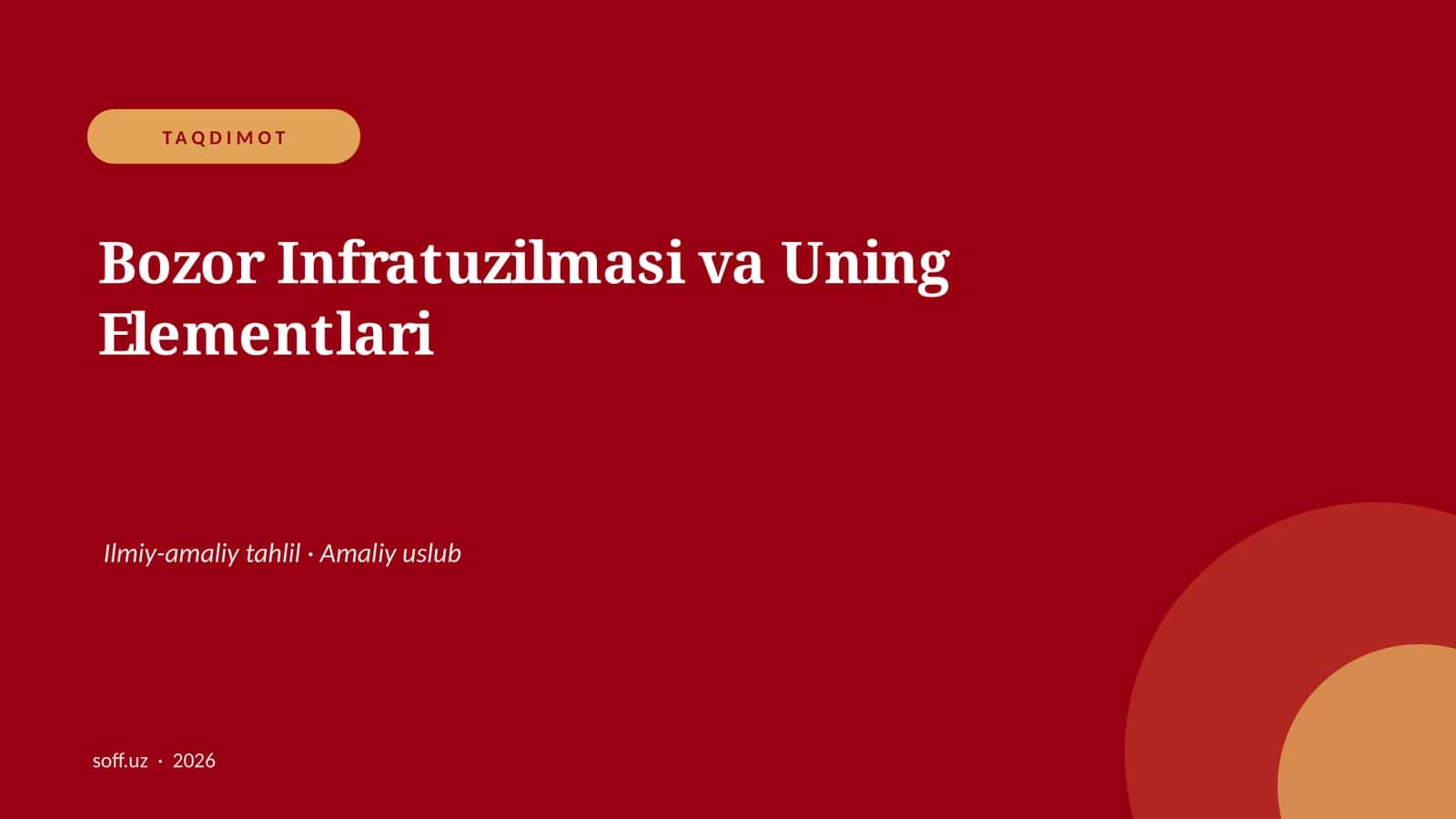 Bozor Infratuzilmasi va Uning Elementlari 1
