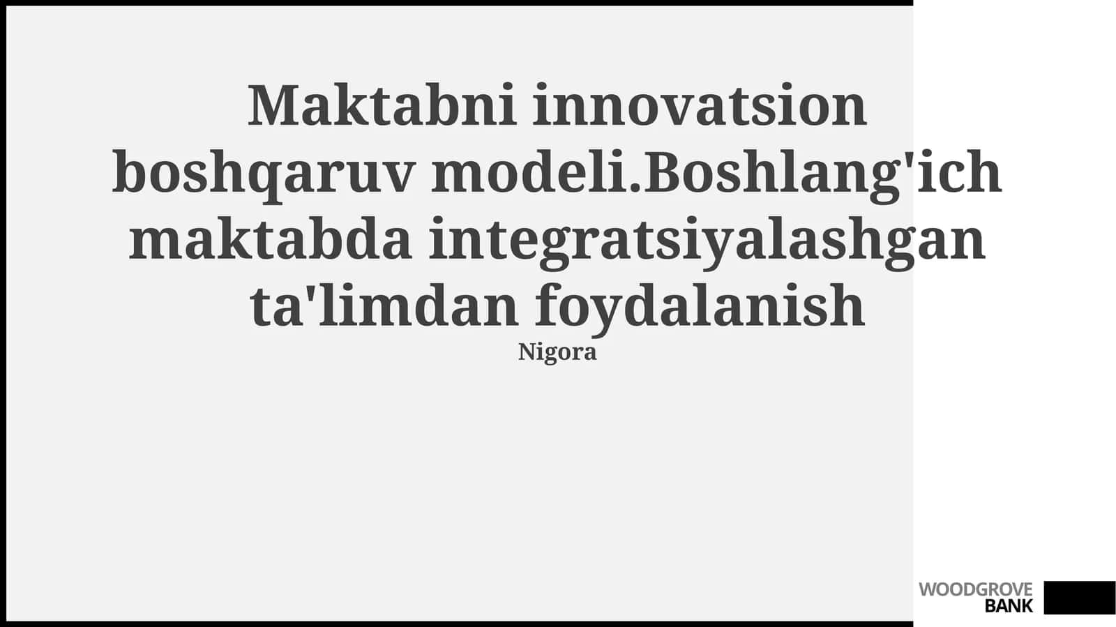Innovatsion boshqaruv modeli 1