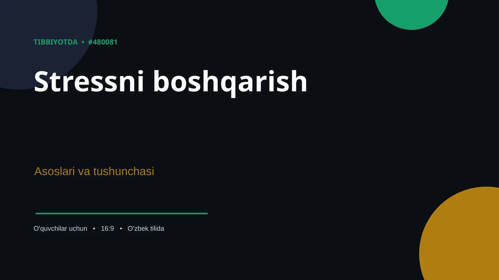 Stressni boshqarish 1