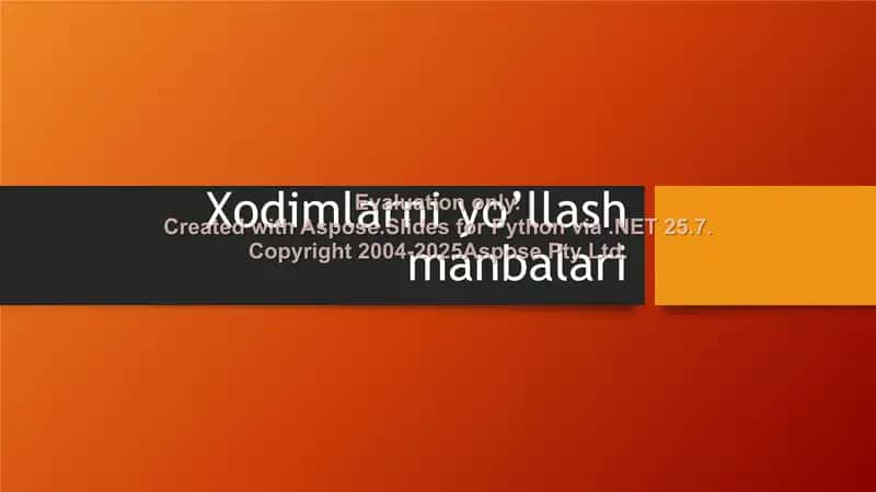 Xodimlarni yollash manbalari 1