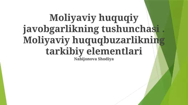 Moliyaviy Huquqiy Javobgarlikning Tushunchasi 1