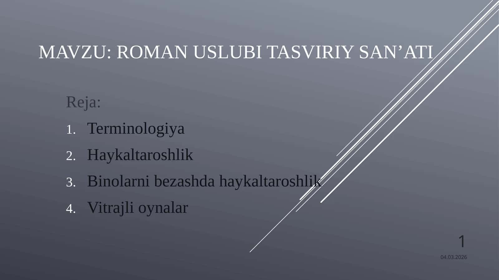 Roman uslubi tasviriy san’ati 1