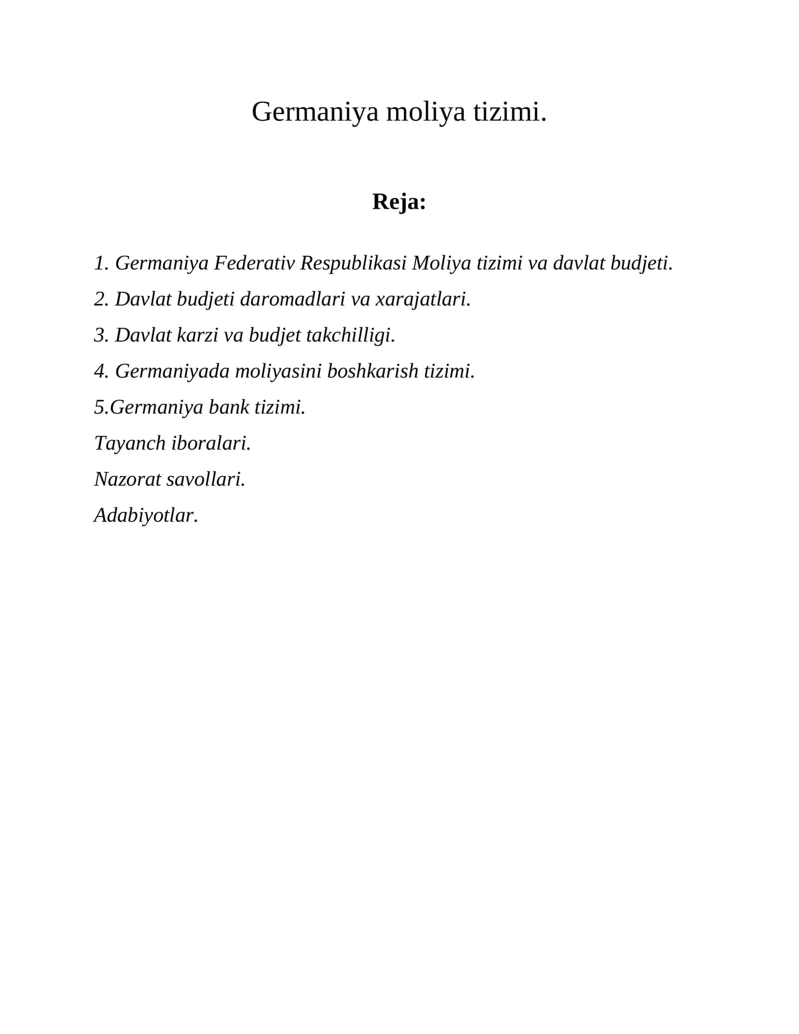 Germaniya moliya tizimi 1