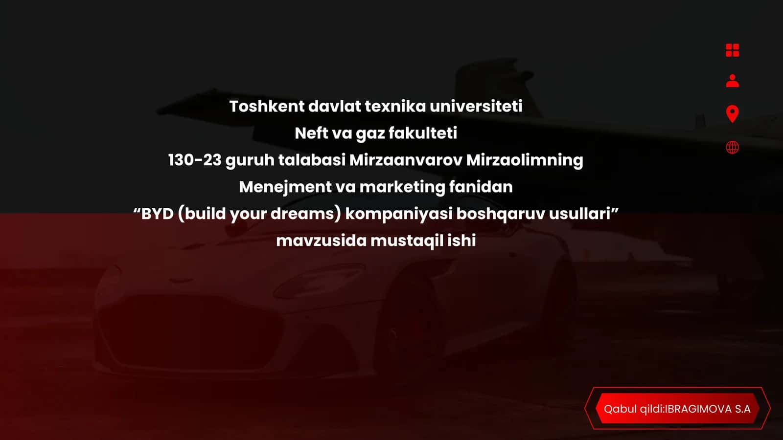 BYD KOMPANIYASI BOSHQARUV USULLARI VA USLUBI 1