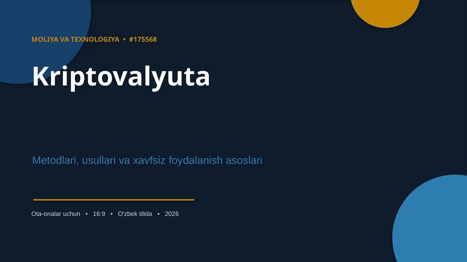 Kriptovalyuta Metodlari, Usullari va Xavfsiz Foydalanish Asoslari 1