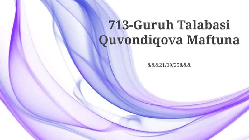 Guruh Talabasi Quvondiqova Maftuna 1