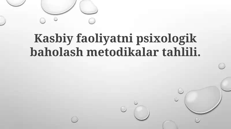 Psixologik baholash metodikasi 1