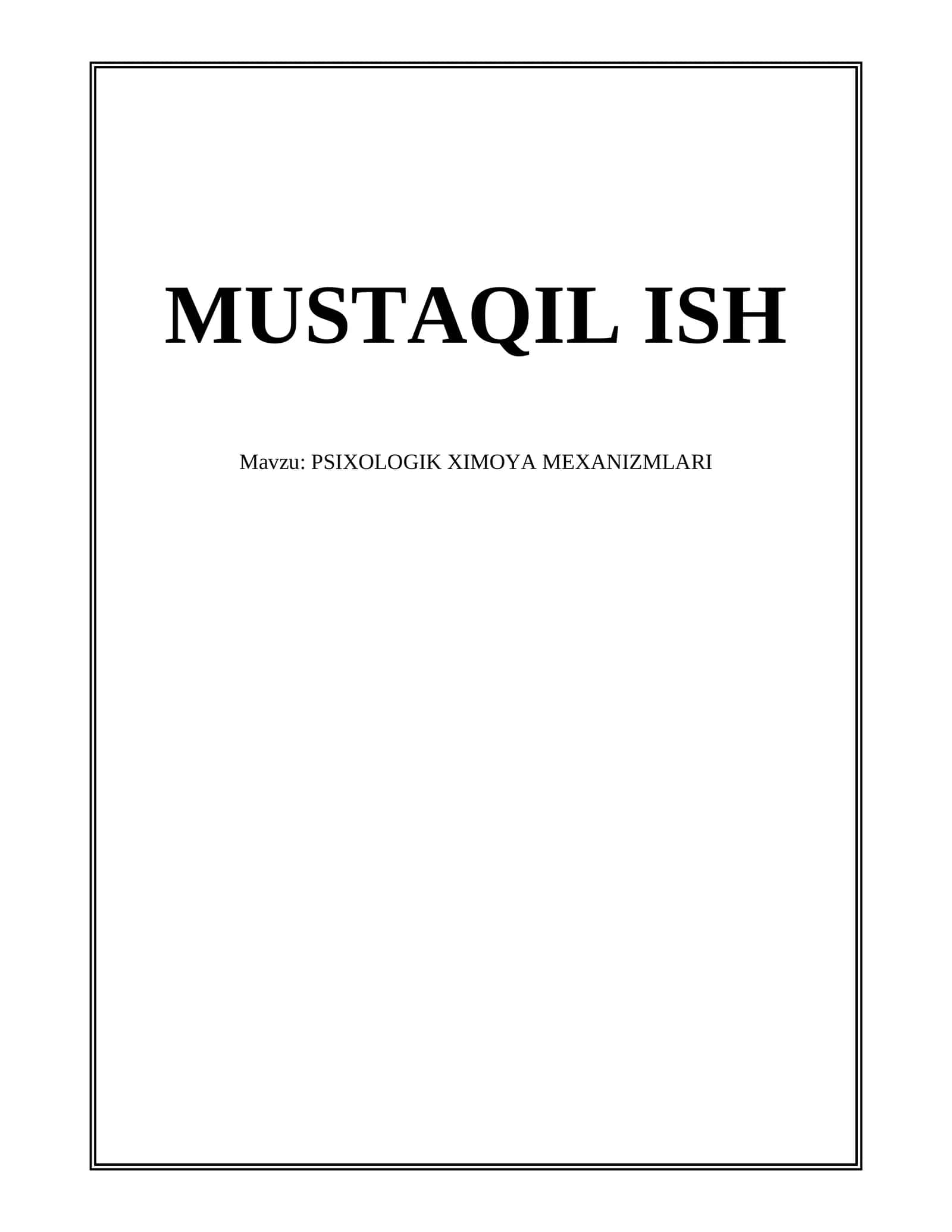 PSIXOLOGIK XIMOYA MEXANIZMLARI 1