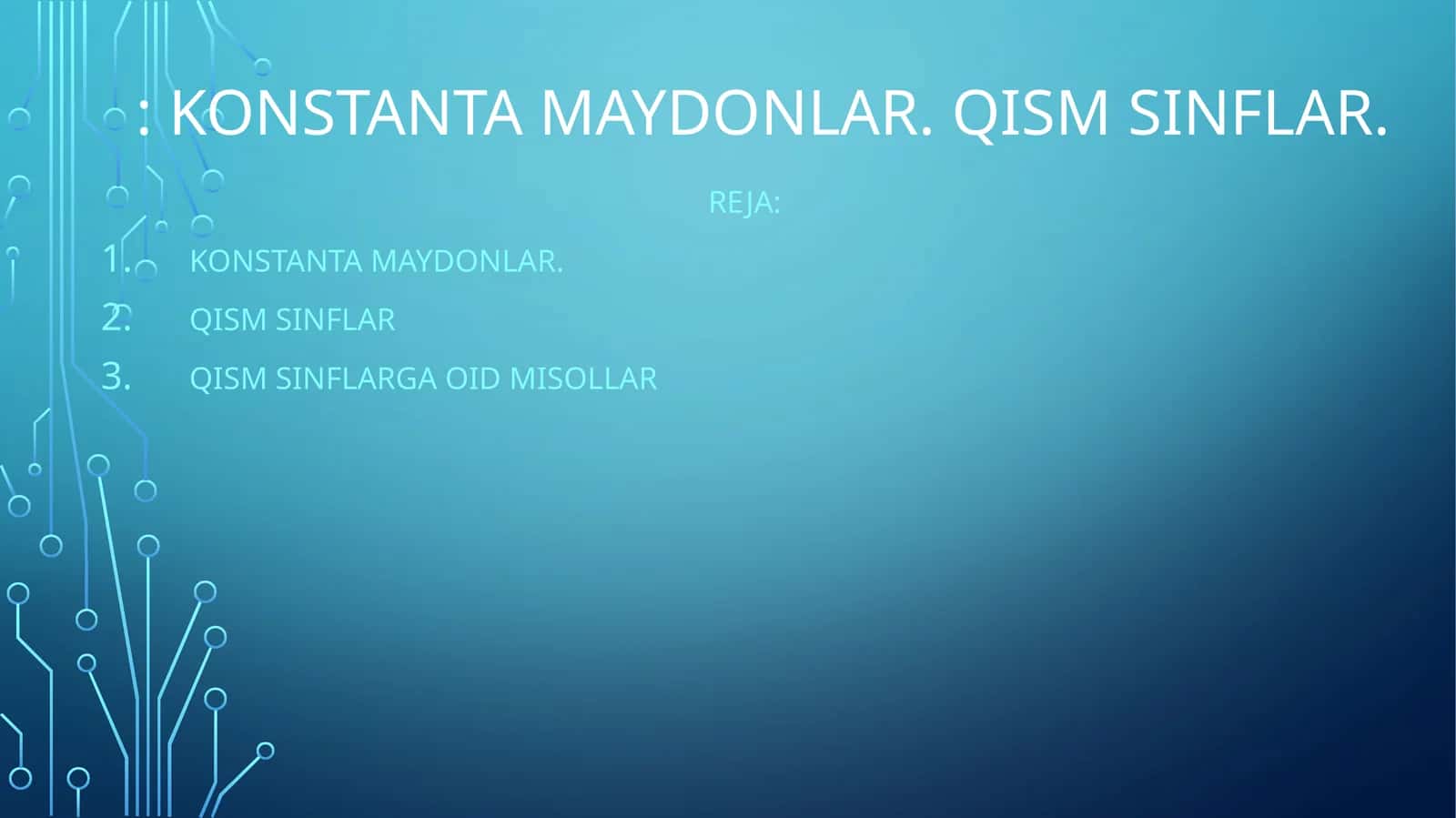 Konstanta maydonlar 1