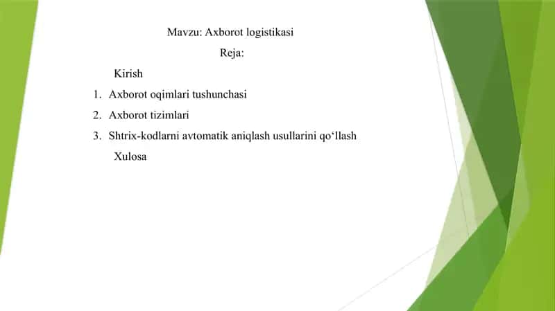 Axborot logistikasi 1