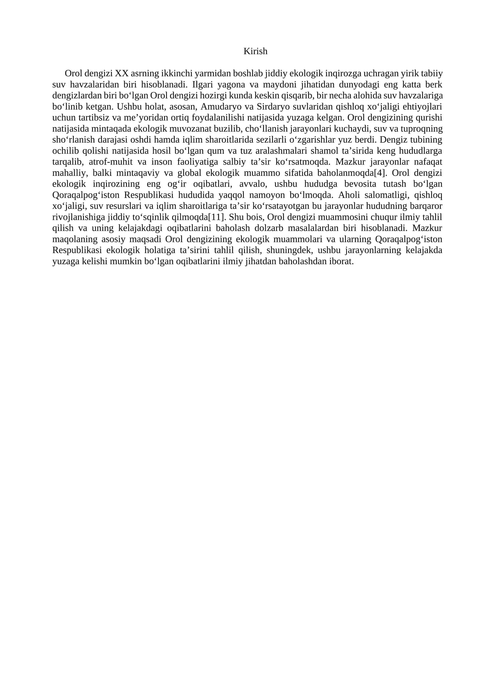 Orol dengizi ekologik inqirozi 1
