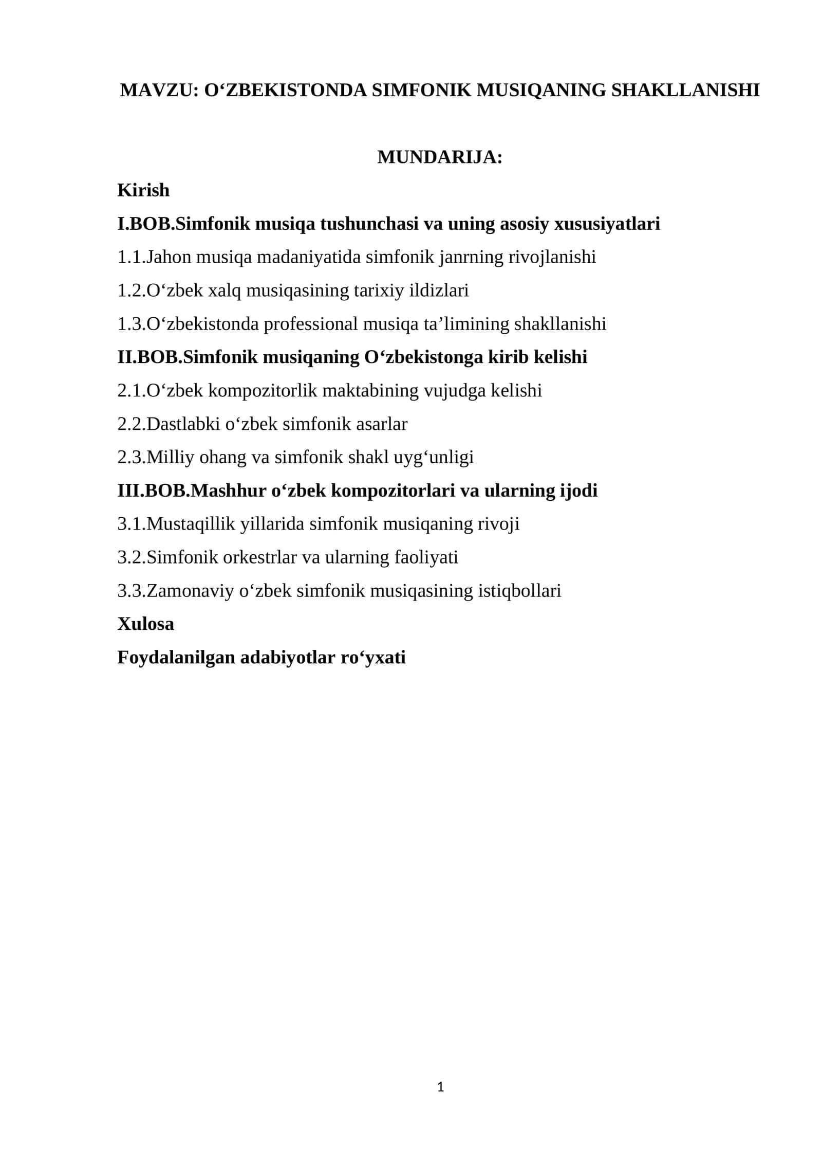 OʻZBEKISTONDA SIMFONIK MUSIQANING SHAKLLANISHI 1