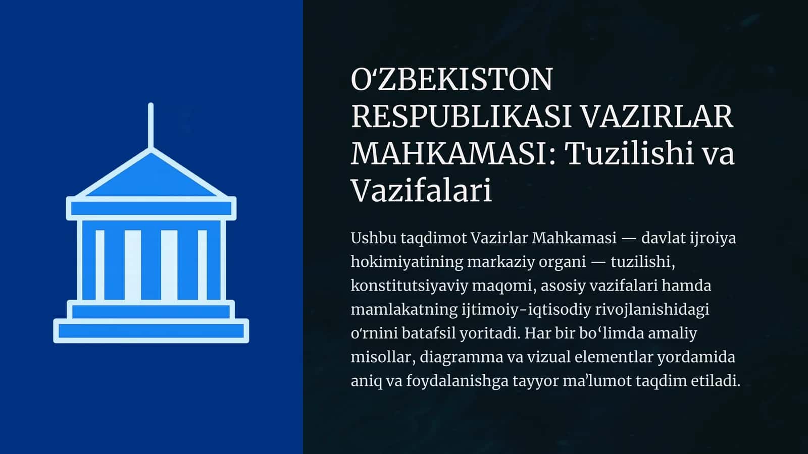VAZIRLAR MAHKAMASI: Tuzilishi va Vazifalari 1