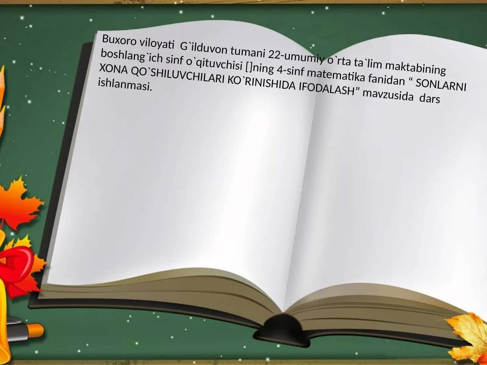 SONLARNI XONA QO`SHILUVCHILARI KO`RINISHIDA IFODALASH 1