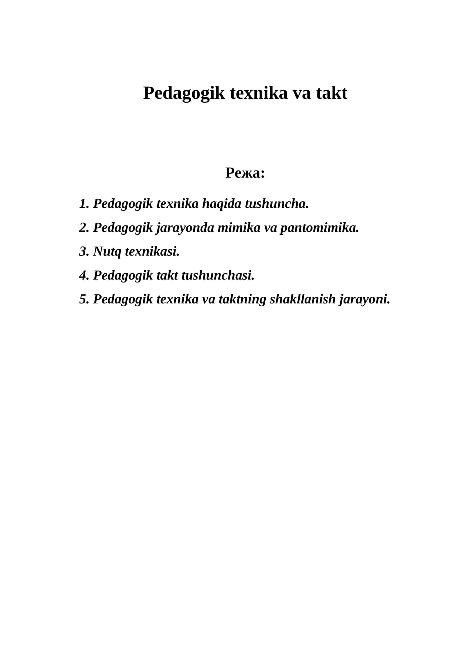 Pedagogik texnika va takt 1