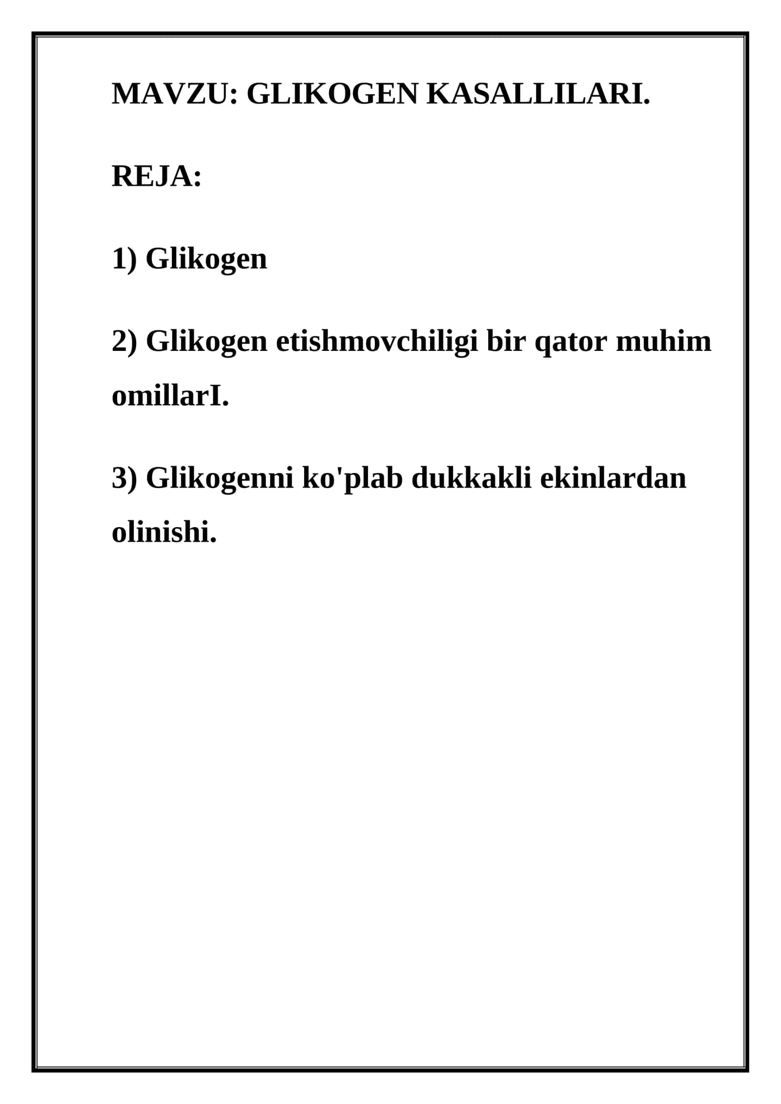 GLIKOGEN KASALLIKLARI 1