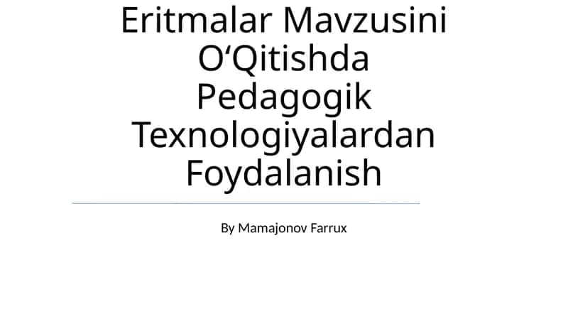 Pedagogik Texnologiyalar 1
