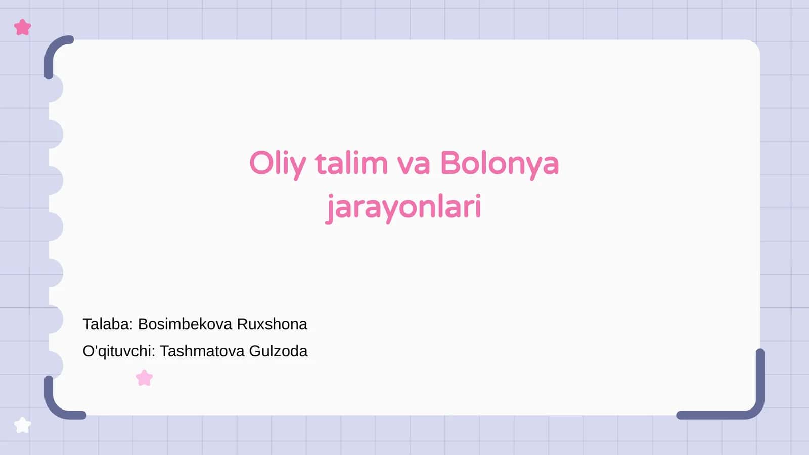 Oliy talim va Bolonya jarayonlari 1